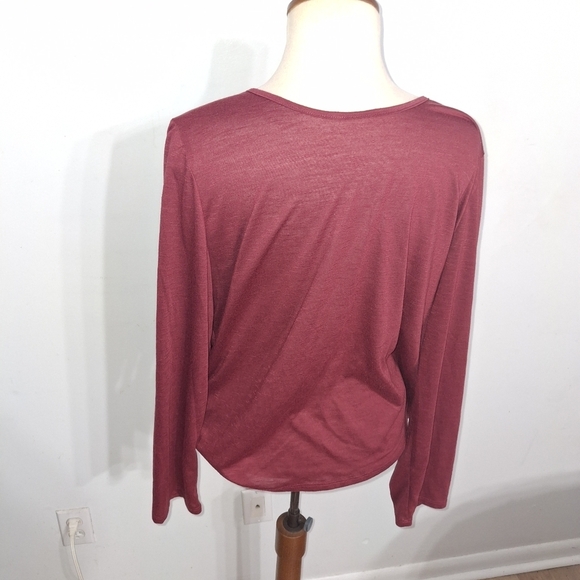 Beautiful Burgandy Long Sleeve Top- W Sz XL - Picture 4 of 6